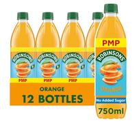 Robinsons Real Fruit Juice Squash Cordial, 750ml (12 Bottles x 750ml, Orange)