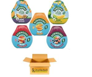 Robinsons Squash’d Mini 5 Flavour Pack - Summer Fruits, Mango & Passion Fruit, Orange, Apple & Blackcurrant, Lemon & Lime - No Added Sugar - Real Fruit in Every Drop