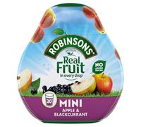 Robinsons SQUASH'D, 0 Percent Sugar, Real Fruit Squash, Low Calorie, Apple and Blackcurrant, Makes 20 Drinks, 66 ml