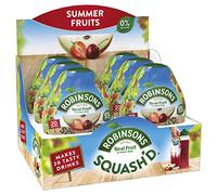 Robinsons SQUASH'D, 0 Percent Sugar, Real Fruit Squash, Low Calorie, Summer Fruits, Makes 20 Drinks Per Pack, 6 x 66 ml Packs