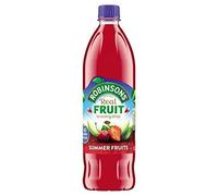 Robinsons No Added Sugar Fruit Juice Cordial Squash Range 1L (Summer Fruits, 12 Bottles)