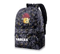 Robl Backpack, Teen Game School Backpack, Rob-lx Children Primary Schoolbag, Children's School Backpack, 17 Inch Large Capacity Travel Rucksack Waterproof Boys Girls Book Bags for Aged 3-12 Years