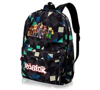 Robl Backpack, Teen Game School Backpack, Rob-lx Children Primary Schoolbag, Children's School Backpack, 17 Inch Large Capacity Travel Rucksack Waterproof Boys Girls Book Bags for Aged 3-12 Years