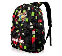 Robl Backpack, Teen Game School Backpack, Rob-lx Children Primary Schoolbag, Children's School Backpack, 17 Inch Large Capacity Travel Rucksack Waterproof Boys Girls Book Bags for Aged 3-12 Years