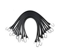 ROBLOCK 31" Rubber Tarp Straps with 150% Max Stretch, 100% EPDM Bungee Cords with Metal Crimped S Hooks, Ideal for Securing Tarps, Cargo, Canvases, Weatherproof (10 Pack)