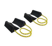 ROBLOCK Upgrade Wheel Chocks for Travel Trailers Camper RV Truck Car, Sturdy Heavy Duty Simple Easy to use,Tires Block Stopper Chock with Nylon Rope Yellow Reflective Tape(4pack)