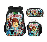 Roblox Backpack with Lunch Box Student Bookbag Shcool Bag for Kids Boys Game Fans Gifts (Color 4)