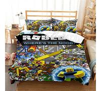ROBLOX Duvet Cover Set with Matching Pillow Cases 120 Thread Count Guaranteed Quilt Protector Cover Premium Bedding Collection Extra Soft (220x230cm(King),ROBLOX 06)