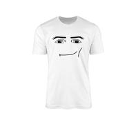 Roblox Face T-Shirt - Video Game Avatar Merchandise Gift Present Idea Christmas Gamer 100% Combed Cotton High-Density Extreme Comfort High Stitch Density (White, 9-11 Years)