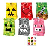 Roblox Party Bags - 12 Pack Gaming Party Bags with 18PCS Stickers | Birthday Party Supplies | for Treats & Small Gifts (7.8" x 4.7")