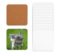 ROBMNE 20 PCS Sublimation Coasters Blank MDF Cork Backed Heat Transfer Coasters for DIY Painting Art Crafts,