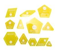 ROBMNE Set of 12 Patchwork English Paper Piecing Quilt Template Set Diamond Triangle Patchwork Tool