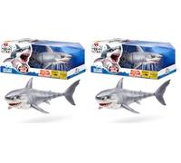 Robo Alive Great White Shark Series 1 ZURU - Battery-Powered Light Up Shark Toy, Pool & Bath Toy for Kids, Fun Swimming & Diving Play (Pack of 2)