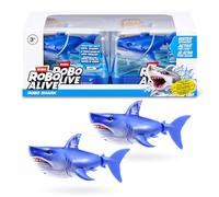 Robo Alive Water Activated Shark 2 Pack (Blue) by ZURU - Realistic Swimming Robotic Bath Toy for Kids, Tweens & Teens, Water-Activated Pet Shark for Play & Pranks, 3+
