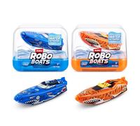 ROBO ALIVE ZURU Robo Boats, Tiger Shark & Robo Shark Boat, 2 Pack, by ZURU Water Activated Boat Toy, Toys for Boys, Bath Toy, Pool Toy (Amazon Exclusive)