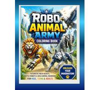 Robo Animal Army Coloring Book: Futuristic Mech Beasts, Battle Robots ,Wild Animal Warriors & Humanoid Bot Designs | Bold & Easy Thick Lines for Kids, Teens & Adults Sci-Fi Robot Animal