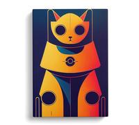 Robo Cat Canvas Wall Art Print 30x20 Inch