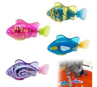Robo Fish, Cat Toy, 4 Pcs 2.95 * 1.37 * 0.87 INCH Interactive Cat Toy, Yoy Fish Swimming Pet Toy for Cats and Kids, for Bath Time Fun