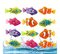 Robo Fish Robot Swimming Fish Toy, Light Up Sensors Activated Swimming Fish Bath Toy Waterproof Electric Robotic Fish for Kids Bath Time Pool Aquarium Water Play Fun Gift for Boys Girls Pets Cat，12pcs