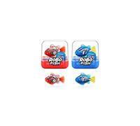 Robo Fish Series 3 Robotic Swimming Fish (Blue and Red) electronic pet fish, summer pool toy, bath toy, (2 Pack, Blue and Red)