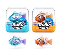 Robo Fish Series 3 Robotic Swimming Fish (Orange and Teal) electronic pet fish, summer pool toy, bath toy, (2 Pack, Orange and Teal)