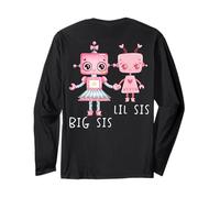 Robo Girl Robot Sister Robotic Lil Sis Big Sis ART ON BACK Long Sleeve T-Shirt