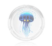 Robo-Jellyfish Pulse Printed glass ashtray - suitable for home and office decoration, adding elegant style