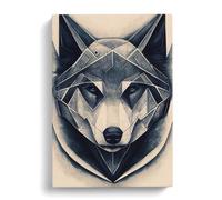 Robo Wolf Canvas Wall Art Print 30x20 Inch