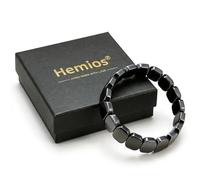 RoboBrio Hematite Bracelet Men, Hematite Bracelet, Strengthen Your Inner Power, Regulating Energy Imbalances, Suitable for People Experiencing Emotional Tension and High Stress Levels