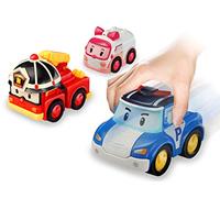 Robocar Poli 54281 Friction Cars Pack of 3 Poli Heroes, Roy and Amber True to the Series Nursery Vehicles from 3 Years