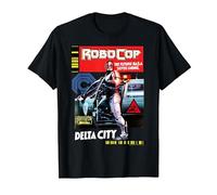 Robocop Delta City Magazine Cover Poster T-Shirt, Men, Black, 3X-Large