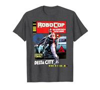 Robocop Delta City Magazine Cover Poster T-Shirt, Men, Dark Heather Grey, 3X-Large