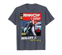 Robocop Delta City Magazine Cover Poster T-Shirt, Men, Heather Blue, 3X-Large