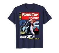 Robocop Delta City Magazine Cover Poster T-Shirt, Men, Navy Blue, 3X-Large
