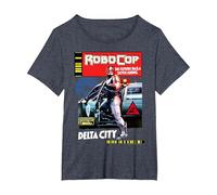 Robocop Delta City Magazine Cover Poster T-Shirt, Women's Plus, Heather Blue, 3X