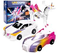 Robocrash Magnetic Transforming Car, 2PCS Transformer Car Unicorn Toys, Transformers Toys, Unicorn Ca-r Robot Toy for Kids 3-8 Years Old, Automatic Deformation of Magnetic Connections Gift for Kids