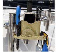 ROBOCUP, (Camo), Holster Universal Phone Holder with Strap Design | Organization Storage Caddy for Boat, Golf Cart and Umbrellas | Securely Holds Fishing Tackle, Marine Gear and Tools