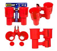 RoboCup Cup Holder For Drinks Fishing Rod Pole Boat Beach Chair Golf Cart Wheelchair Walker Drum Sticks Microphone Red