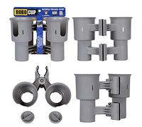 RoboCup Cup Holder For Drinks Fishing Rod Pole Boat Beach Chair Golf Cart Wheelchair Walker Drum Sticks Microphone Grey
