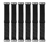 ROBOHOOK 6PCS Elastic Band for Wigs, Adjustable Wigs Band No Slip, with Non-Slip Silicone Strips and Removable Buckles, Elastic Wig Strap to Secure, for Glueless Wig(Black)