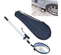 Roboraty Underbody Inspection Mirror, Telescopic Convex Mirror, Aluminum Alloy Safety Explosion-Proof Inspection Mirror, With Lamp And Universal Wheel, Vehicle Inspection Reflector,22cm×22cm