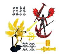 Robot Action Figure - 2 Sets of Robots Already Assembled with - Printed in 3D Joint, Movable Joint, Desk Decoration, for Collectors Game Enthusiasts Living Room Bookshelf Desk