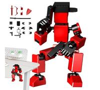 Robot Action Figure - Movable Versatile Hero Flexible 3D Printed | Changeable Model Set For Painting | Stop Motion Animation Photography Props | Desktop Decoration DIY Assembly Toy, 5x9.5cm