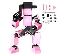 Robot Action Figure - Movable Versatile Hero Flexible 3D Printed | Changeable Model Set For Painting | Stop Motion Animation Photography Props | Desktop Decoration DIY Assembly Toy, 5x9.5cm