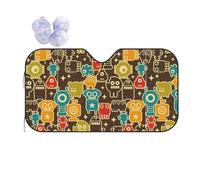 Robot And Monsters Car Windshield Sun Visor Snow Sun Cover Universal Windscreen Sunshade For Trucks Vehicle Hatchbacks 76x140cm