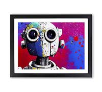 Robot Art Splash Framed Wall Art Print A2 Black