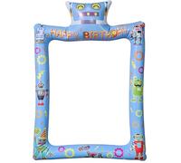 Robot Birthday Happy Birthday Inflatable Selfie Photo Frame Props for Pictures & Decors FUN Robot Themed Blow Up Picture Frame Decors for Baby Shower Tech-loving Child Birthday Party Supplies