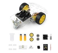 Robot Car Chassis Kit 2WD with TT Motor, Battery Box, Acrylic Chassis and 2 Wheels for Robotic DIY Project, Robot Base, Robots Car Platform for Arduino/Raspberry Pi/Jetson