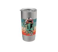 Robot cat Chasing Mouse Quirky Humorous Playful Art cat Love Stainless Steel Insulated Tumbler