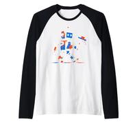 Robot Colorful Painting Art Graphic Mech Drawing Raglan Baseball Tee
